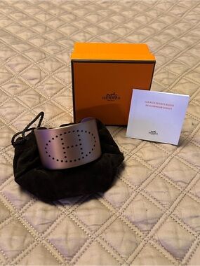Hermes Evelyne Aluminum Sunset Cuff Bracelet